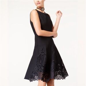 NWT KOBI ALANNA BLACK EYELET A-LINE SLEEVELESS DRESS WOMEN'S SIZE 4